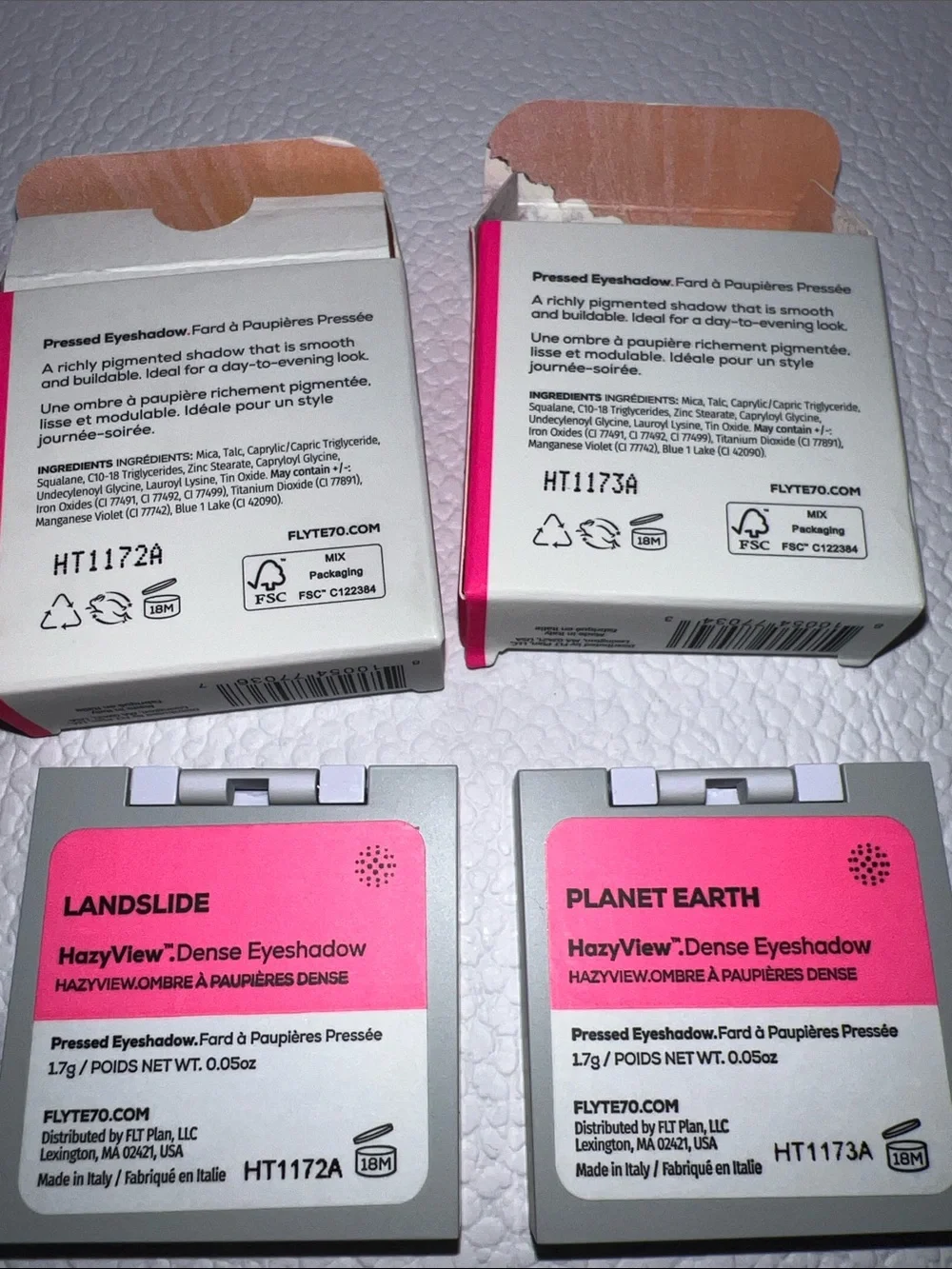 Flyte 7.0 HazyView Dense Eyeshadow duo in Landslide and Planet Earth